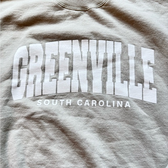 Greenville South Carolina Cream Crew Neck Sweater GVL Soft Champion Size Large - Picture 5 of 9